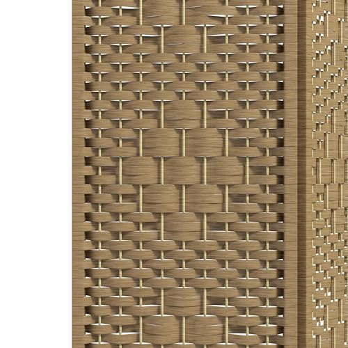 HOMCOM 3 Panel Room Divider, Folding Privacy Screen, 5.6' Room Separator, Wave Fiber Freestanding Partition Wall Divider, Natural HOMCOM