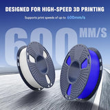 JAYO Rapid PLA 3D Printer Filament Bundle 2KG, High Speed PLA Filament 1.75mm 50mm/s - 600mm/s Print Range, 8 Pack 250g Spool Filament (Black, White, Blue, Red, Pink, Orange, Yellow, Olive Green)