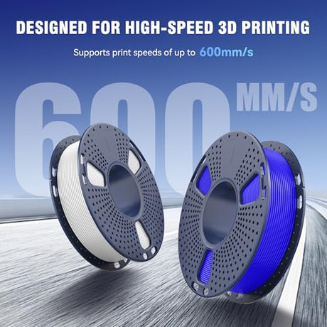 JAYO Rapid PLA 3D Printer Filament Bundle 2KG, High Speed PLA Filament 1.75mm 50mm/s - 600mm/s Print Range, 8 Pack 250g Spool Filament (Black, White, Blue, Red, Pink, Orange, Yellow, Olive Green) JAYO