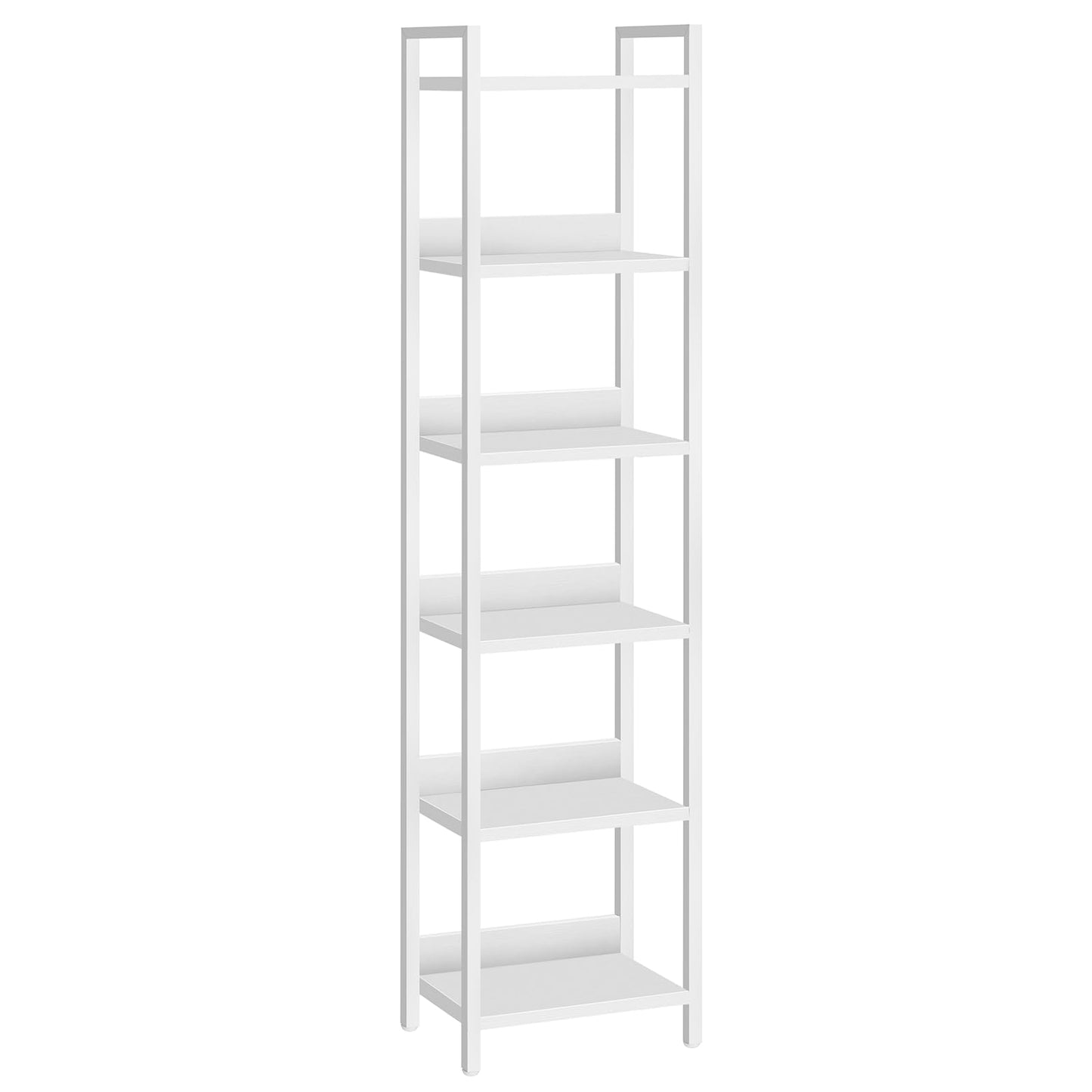 MAHANCRIS 6-Tier Bookshelf, Bookcase, Shelves Organizer for Small Spaces, Storage Shelf Organizer, for Living Room, Bedroom, Study, Balcony, White BKBW6601