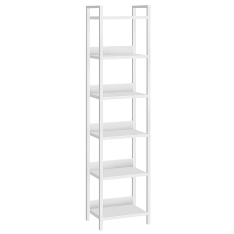 MAHANCRIS 6-Tier Bookshelf, Bookcase, Shelves Organizer for Small Spaces, Storage Shelf Organizer, for Living Room, Bedroom, Study, Balcony, White BKBW6601 MAHANCRIS