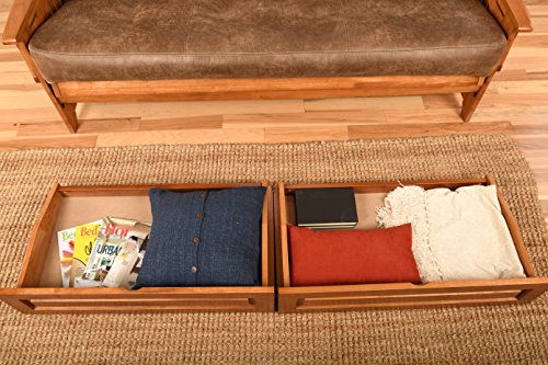 Kodiak Furniture Phoenix Futon Set with Linen Stone Mattress and Storage Drawers, Full, Barbados Kodiak Furniture