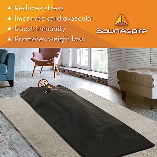 SAUNASPIRE FAR Infrared Sauna Blanket | Portable Home Sauna | Detox | Zero EMF | Personal Sauna Blanket with Red Light Therapy | Ideal for Relaxation & Wellness