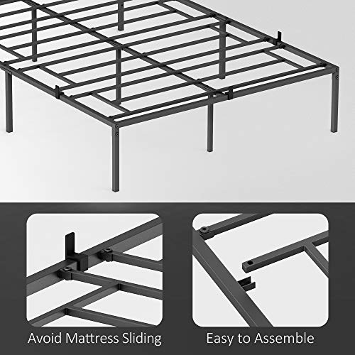 SunnyFurn Full Size Bed Frame,14 Inch Full Metal Platform Bed Frames, Heavy Duty Steel Slat, No Box Spring Needed, Mattress Foundation, Easy Assembly, No Noise and No Shaking SunnyFurn