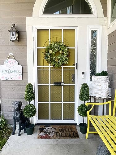Admired By Nature Wooden Crates Storage Container, 3pc Farmhouse Style Decorative Baskets for Home Decor, Rustic Decor, Nesting Stackable Organizers, Distressed Wood Crates, Achromatic Barn Door White Admired By Nature