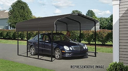 Arrow CPHC102907 Heavy Duty Galvanized Steel Metal Multi-Use Shelter, Shade, Carport, 10' x 29' x 7' - WoodArtSupply