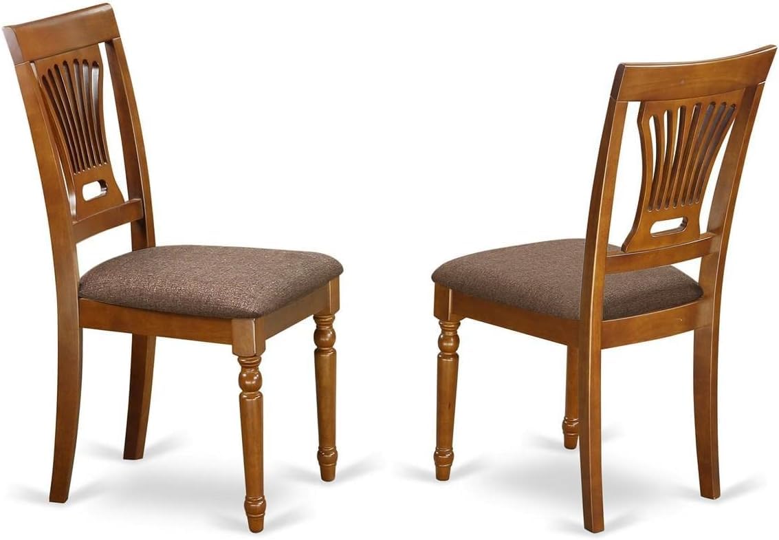 East West Furniture Dining Room Chairs, Set of 2, Saddle Brown East West Furniture