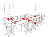 Modern Contemporary 14' Feet Conference Table, MT-MED-C20 UTM Furniture