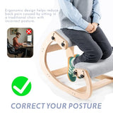 VDNEND Ergonomic Office Kneeling Chair,Wooden Posture Knee Desk Chair for Work,Yoga Rocking Chairs for Relieve Back Pain,Kneel Adjustable Chair for Gaming,Home VDNEND