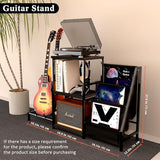 EASTROCK Guitar Stand & Record Player Table - 3-Tier Vinyl Record Storage for Acoustic, Electric Guitar, Bass, Speaker, Amp EASTROCK