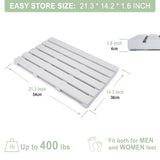 Non-Slip Bath Bamboo Shower Mat - Bathroom Floor Rug for Spa Sauna Pool Indoor Outdoor Bath Bathtub Entryway - Easy Maintenance & Portable baqor