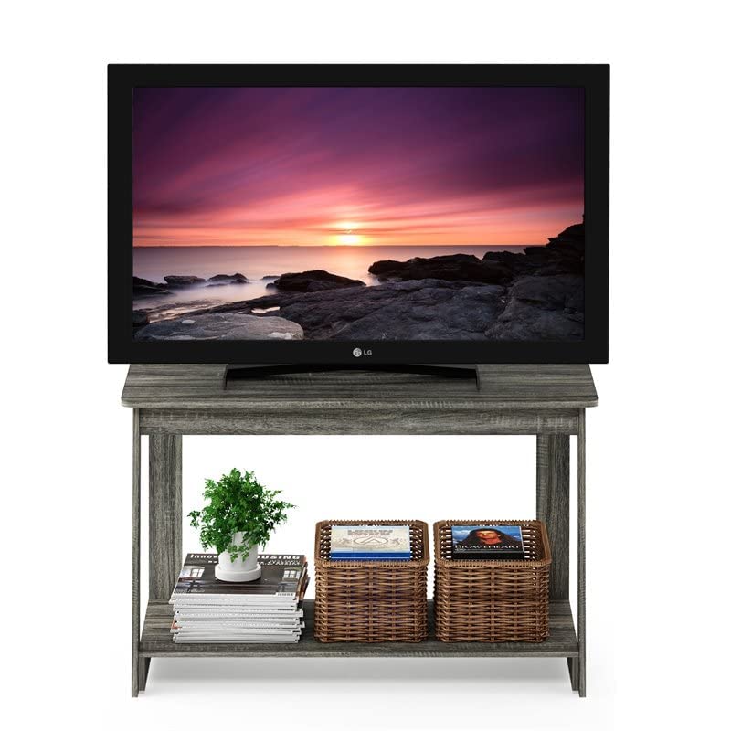 Furinno Beginning TV Stand, French Oak Grey, 15.59 x 35.04 x 21.65 inches - WoodArtSupply