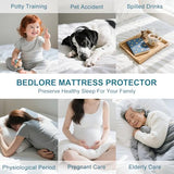 GOPOONY Waterproof Mattress Protector Full Size - Breathable, Noiseless, Ultra-Soft Bed Cover, Mattress Pad Cover with Deep Stretchable Pockets 8"-21" (Gray) GOPOONY