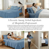 Southshore Fine Living, Inc. 6 Piece, 21 Inch Extra Deep Pocket King Sheet Set, Pet Hair Resistant Bedding w/ 4 Pillow Cases, Blue King Sheets Deep Pocket Set, Easy Care, Coronet Blue Sheets Southshore Fine Living, Inc.