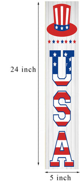 Twisted R Design USA Patriotic Sign - Unique Vertical 4th of July Decor Wooden Sign, 24" Hanging/Standing Farmhouse Decor, Directly Printed Home Decorations For the 4th of July, Cozy Wall Decor, 2ft Twisted R Design