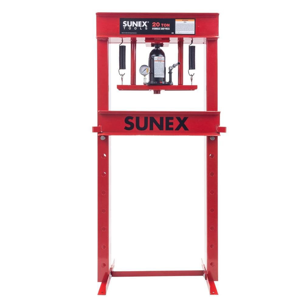 Sunex 5720 Fully-Welded Manual Hydraulic Shop Press, 20 Tons - WoodArtSupply