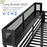 Duxelifin Twin Size Loft Bed with Staircase, Metal Loft Beds with Storage Shelves & Wardrobe, High Lofted Bed Frame, Loft Twin Bed for Boys Girls and Teens, No Box Spring Needed (Black) Duxelifin