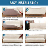 H.VERSAILTEX Real Futon Cover Armless Sofa Covers Sofa Bed Covers Stretch Futon Couch Cover Sofa Slipcover Furniture Protector Thick Soft Fabric Form Fitted Stay in Place, Ivory H.VERSAILTEX