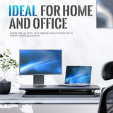 yoopin Standing Desk Converter, 25.16" × 15.75" Height Adjustable Laptop Stand for Desk, Sit Stand Monitor Stand, No Assembly Required for Home and Office Use (Black) yoopin