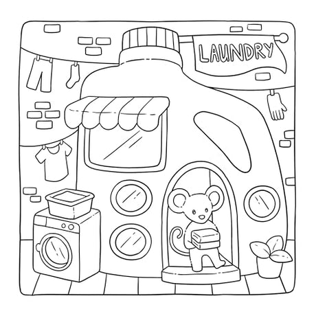 Adorable Shop: Cute & Simple Coloring Book for Adults and Kids Featuring the Joyful Daily Life of Animal Characters TAD Publishing LLC