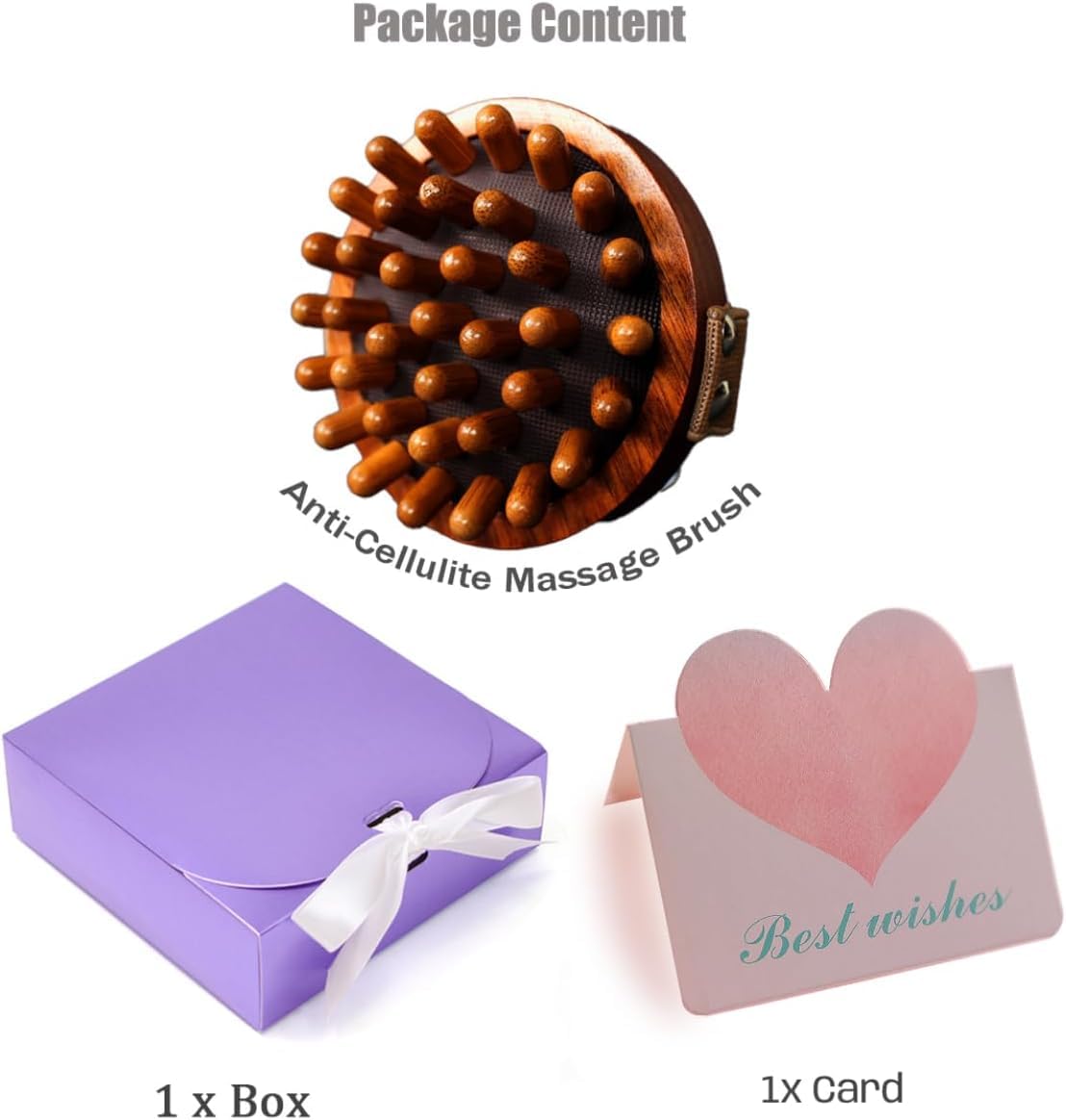 VERYOND Sapele Wood Anti-Cellulite Massage Brush - Hand-Held Massager Body Brush Muscle Relax Sauna SPA Head Massage Brush VERYOND