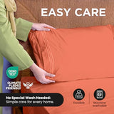 ROYALE LINENS 3 Piece Twin Sheets Set - Soft Brushed 1800 Microfiber Bedding - 1 Fitted and 1 Flat Sheet, 1 Pillow case - Wrinkle Free & Fade Resistant - Hotel Luxury Bed Sheets Set (Coral, Twin) ROYALE LINENS