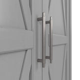 Bush Furniture Key West Tall Storage Cabinet with Doors in Cape Cod Gray Bush Business Furniture