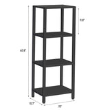 TUTOTAK Bookshelf, 4-Tier Tall Book Shelf, Narrow Bookcase for Small Space, DIY Stackable Bookshelf, for Living Room, Office, Study, Entryway, Industrial, Black BS01BK004 TUTOTAK