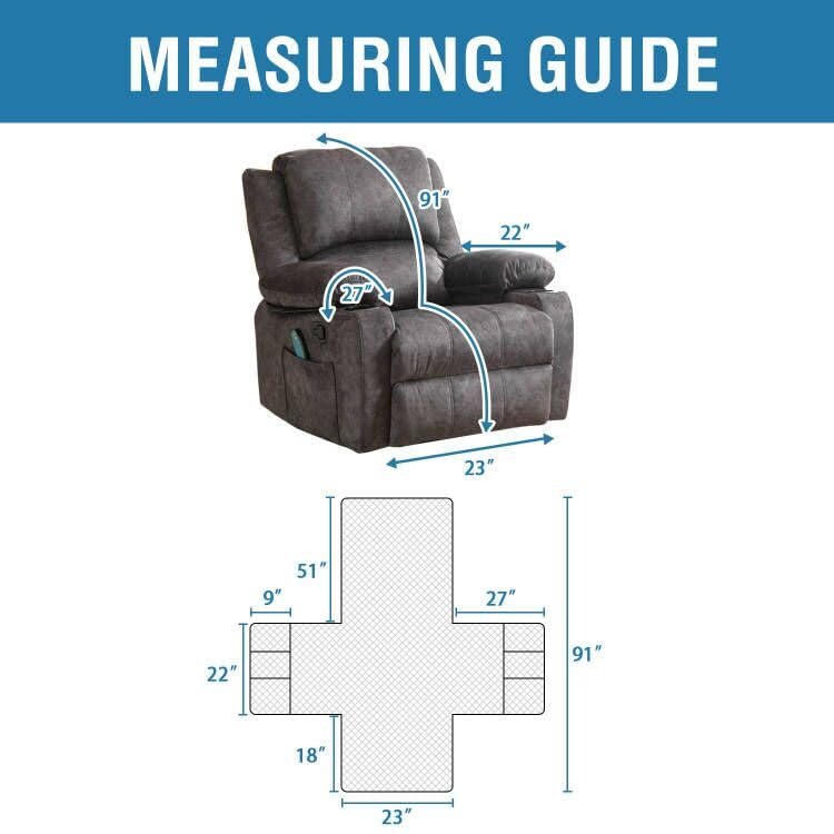 H.VERSAILTEX 100% Waterproof Recliner Chair Cover Non-Slip Reclining Cover for Electric Power Lift Recliner Chair Washable Reclining Chair/Furniture Protector for Kids, Pets,Brown/Beige H.VERSAILTEX