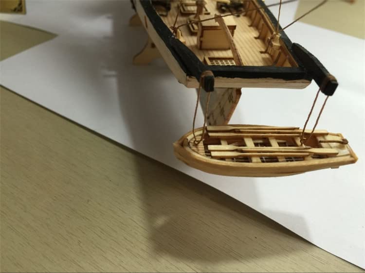 GAWEGM Wood Ship Model Kits for Adults to Build - Scale 1/100 1840 Halcon Baltimore Ship Wooden Model Kit, with Brass Upgrade Accessories, for Collections, DIY Handmade Crafts GAWEGM