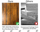 IBF Natural Real Wood Computer Desk, Rustic Writing Study Table for Student, Solid Wooden and Metal Gaming Home Office Desk, Farmhouse Industrial Modern Executive Work Desk Workstation, Brown, 55 Inch IBF