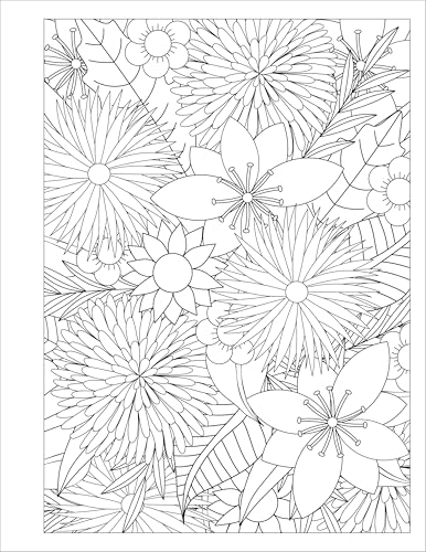Stress Relief Flower Coloring Book For Adults: Beautiful and Relaxing Floral Designs, Arrangements, and Bouquets WoodArtSupply