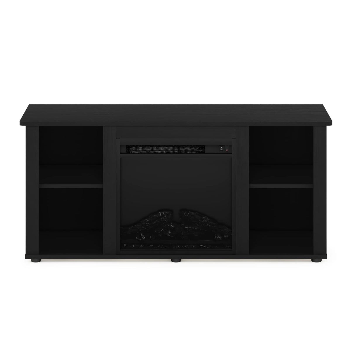 Furinno Jensen Entertainment Center Stand with Fireplace for TV up to 55 Inch, Americano, Corded Electric, Adjustable Furinno