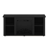Furinno Jensen Entertainment Center Stand with Fireplace for TV up to 55 Inch, Americano, Corded Electric, Adjustable Furinno