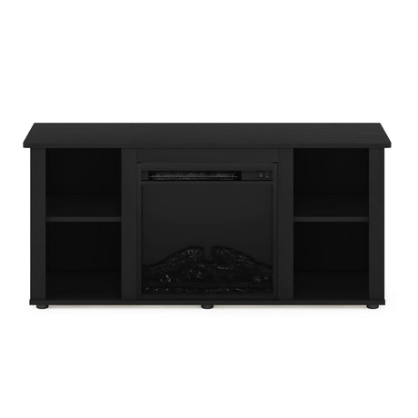 Furinno Jensen Entertainment Center Stand with Fireplace for TV up to 55 Inch, Americano, Corded Electric, Adjustable Furinno