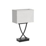 OYedis 3-Way Dimmable Touch Control Medium Table Lamp with Type C/USB Charging Port and 1 AC Outlet White Shade 21.38" Bedside Nightstand Lamp for Bedroom Living Room Office and Hotel Bulb Included OYedis