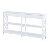Convenience Concepts Oxford 2-Drawer Console Table with Shelves, 60", White Convenience Concepts