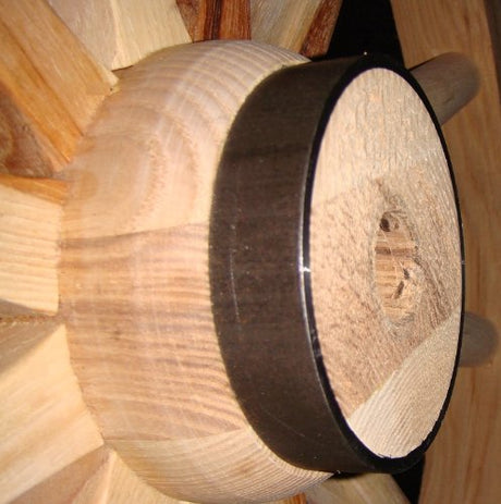 AMISH WARES Decorative - Wood Wagon Wheel - 48 Inch x 2 Inch Steam Bent Hickory Wagon Wheel with wooden hub AMISH WARES