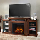 Real Flame Calie 67" Electric Fireplace TV Stand for TVs up to 65 inches, Entertainment Center with Adjustable Shelves and Storage, TV Stand for Living Room and Bedroom, Remote Control, Timer Real Flame