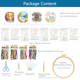 Zhenqing 4 Landscape Scenes Embroidery Kit for Beginners, 4-Pack Circular Designs with 20cm Hoop, Pre-Printed 29x29cm Cotton Fabric & Threads for Home Decor (JC0038)