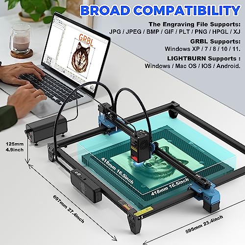 Twotrees TTS-20 Pro Laser Engraver, 20000mW Laser Engraver Machine and Cutter, Ideal for DIY Laser Engraving Projects. Processes Wood, Metal, Acrylic, and Glass 27.4-inch × 23.4-inch Laser Cutter Twotrees