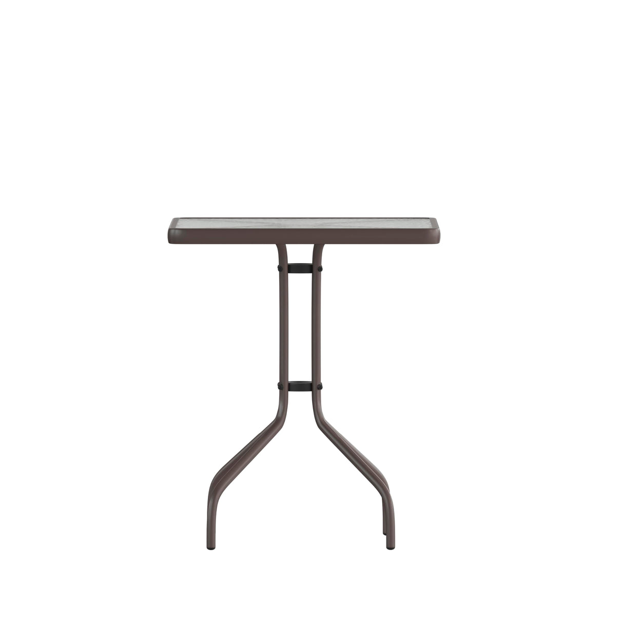 Flash Furniture Barker 23.5'' Square Tempered Glass Metal Table, Bronze Flash Furniture