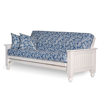 Nirvana Futons Cottage Style Futon Frame Only, Full Size, Satin White - Solid Wood Construction