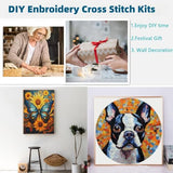 Dragonfly and Wild Flowers Stamped Cross Stitch Kits for Beginners Easy 11CT Needlepoint DIY Embroidery Counted Cross Stitch Kits Art Craft Wall Decoration and Gift 40x40cm(1)