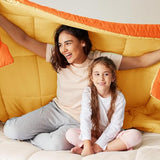 Exclusivo Mezcla Lightweight Reversible King Size Comforter Set, Down Alternative Comforter with 2 Pillow Sham, King Size Bedding Set for All Seasons, Orange/Yellow Exclusivo Mezcla