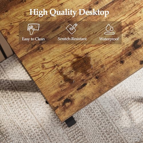 Klicelor Electric Standing Desk 48 Inch, Height Adjustable Desk for Home Office, Sit Stand Up Rising Computer Table with Memory Preset, Rustic Brown Klicelor