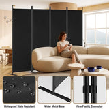 Yettsoy Room Divider 6FT Tall Folding Privacy Partition Screen, 88'' W Portable Wall Divider for Room Separation, Freestanding 4 Panel Room Divider Panel Privacy Screen for Dorm Studio Office, Black Yettsoy