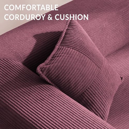 YINIX Foldable Sofa Bed, 78'' Folding Floor Couch, Compressed Convertable Sleeper Sofa, Memory Foam Couch with Pillow Back Support Armrest, 4-in-1 Futon Sofa Bed for Living Room, Wine Red YINIX