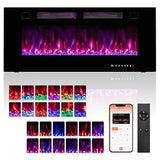 ORALNER 42” Smart WiFi App Controlled Electric Fireplace, Ultra Thin Linear Recessed & Wall Mounted Fireplace Heater with Adjustable Flame Color & Speed, Remote, 12 H Timer (42 INCHES) ORALNER