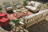 Signature Design by Ashley Clare View Coastal Outdoor Patio Eucalyptus Sofa with Cushions, Beige Signature Design by Ashley